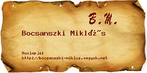 Bocsanszki Miklós névjegykártya